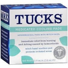 TUCKS, HEMORRHOIDAL PAD (100/BX)