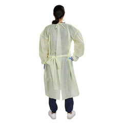 GOWN, ISO AAMI LVL2 NECK/WAISTTIE YLW XLG (10/BG 10BG/CS)