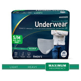 UNDERWEAR, MAXIMUM DISP GRY SM/MED 28-40" (20/BG 4BG/CS)