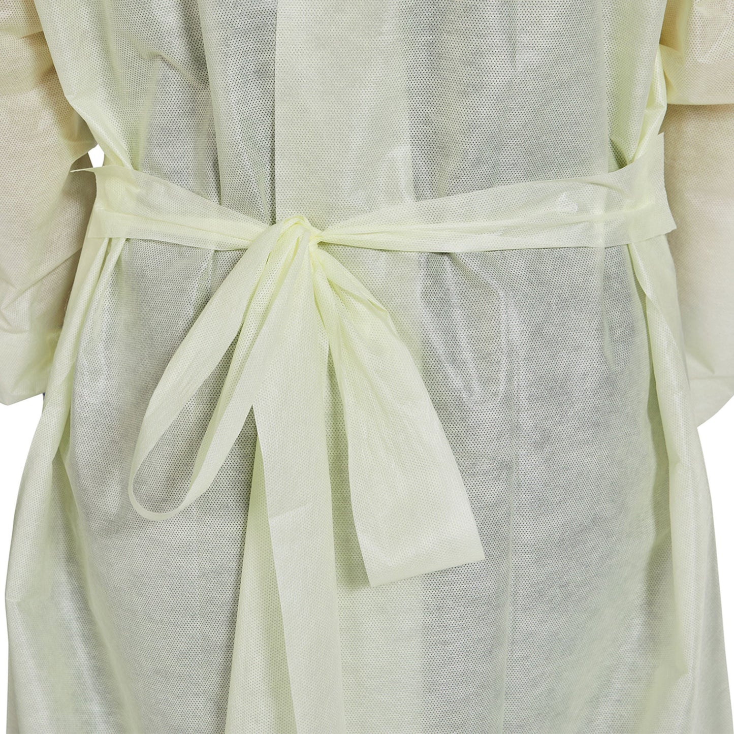 GOWN, ISO AAMI LVL2 NECK/WAISTTIE YLW OSFM (10/BG 10BG/CS)