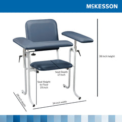 CHAIR, BLD DRWNG FLIP-ARM UPHOL BLU