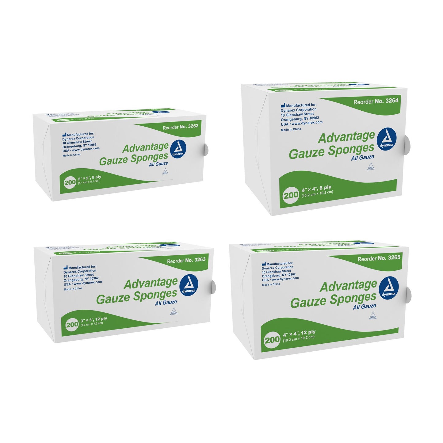 GAUZE, SPONGE N/S 8PLY 4"X4" (200/PK 20PK/CS)