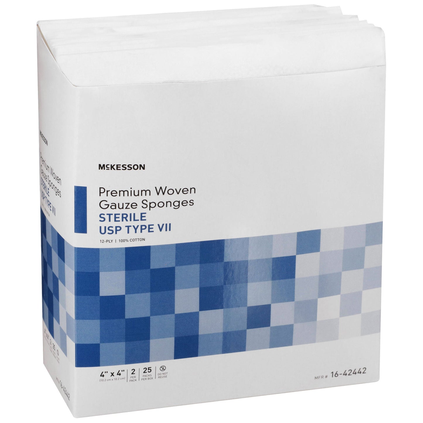 SPONGE, GZE TYPE-VII 12PLY STR4"X4" (2/PK 25PK/BX 24BX/CS)