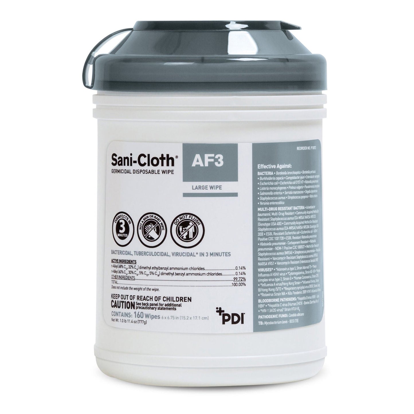 WIPE, SANI-CLOTH AF3 LG (GSA) (160/CN 12CN/CS)