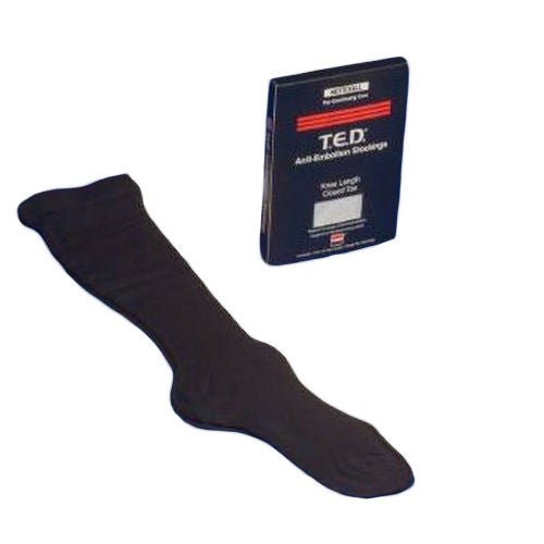 STOCKING, ANTI-EMBOLISM KNEE REG BLK SM (12PR/CS) KENDAL