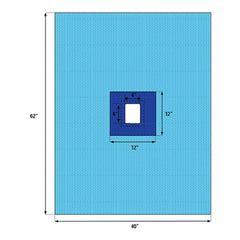 DRAPE, SURG FENSTD STR BLU 40X60 (60/CS)