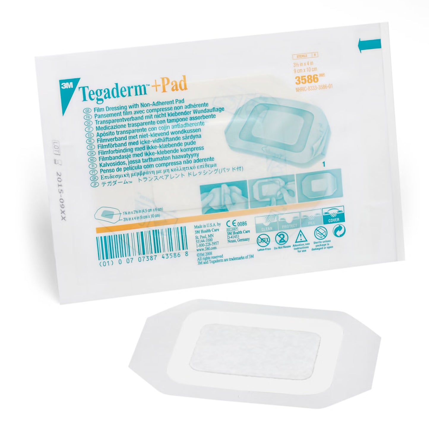 DRESSING, TEGADERM 3 1/2"X4" (25/BX)