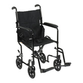 WHEELCHAIR, TRANSPORT LIGHTWEIGHT ALUM BLK 19"