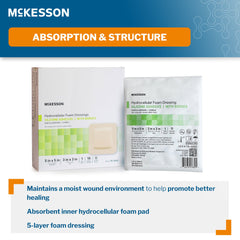 FOAM, ADH SIL W/BORDER 5"X5" (10/BX 20BX/CS)