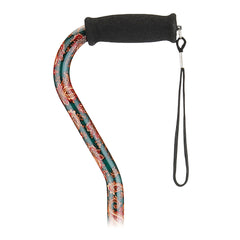CANE, OFFSET W/STRAP ALUM GRN (2/CS)