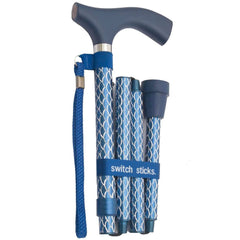 CANE, ALUM FLDNG SWITCH STICKSENGRVD AZURE