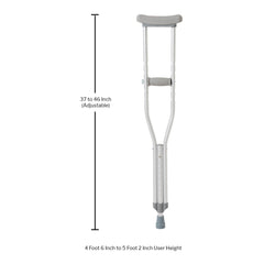 CRUTCH, ALUM PSH-BTN ADJ YTH 350LB (8PR/CS)