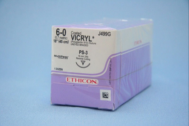 SUTURE, VICRYL UD BR CT 6-0 1 8" PS3 (12/BX)