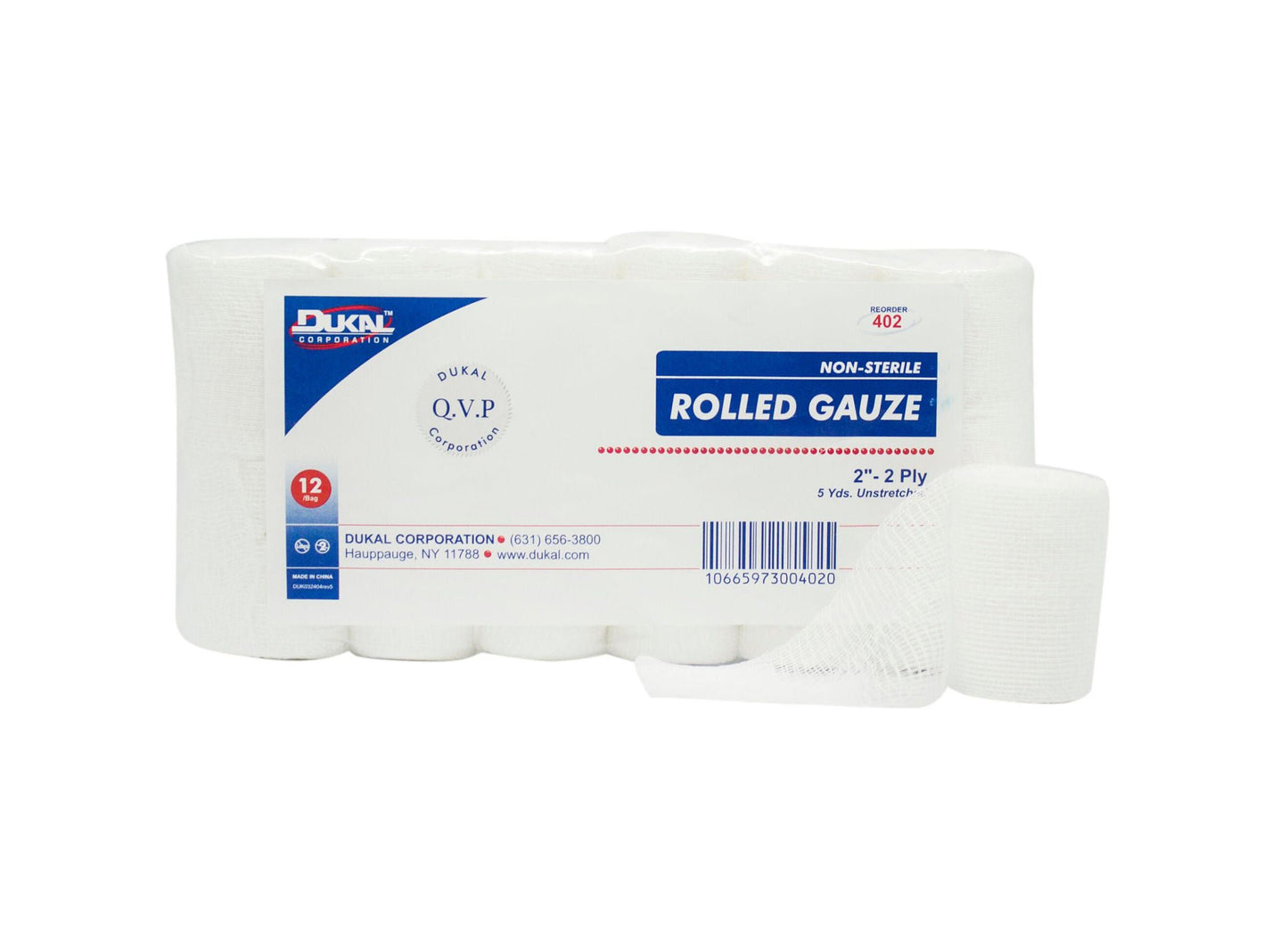 GAUZE, ROLLED N/S 2" 2PLY (12RL/BG 8BG/CS)