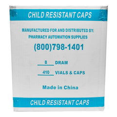 VIAL, AMBER W/CHLD RESIST CAP 8DR (410/CS)