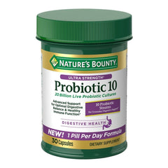 ULTRA STRENGTH PROBIOTIC 10, CAP NATURES BOUNTY (30/BT)