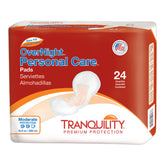 PAD, INCONT TRANQUILITY OVERNT500ML (24/BG 4BG/CS)