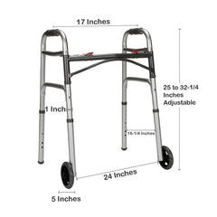 WALKER, FOLDING JR W/5" WHEELS350LBS (4/CS)