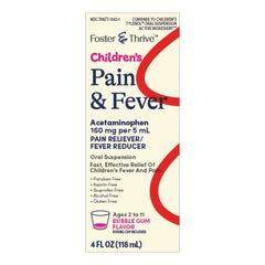 ACETAMINOPHEN, SUSP FT SM CHLDBUBBLE GUM 160MG/5ML 4OZ