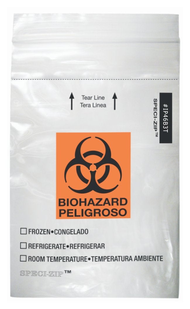 BAG, BIOHAZARD RECLOSABLE CLR 4"X6" (1000/CS) FSHSCI