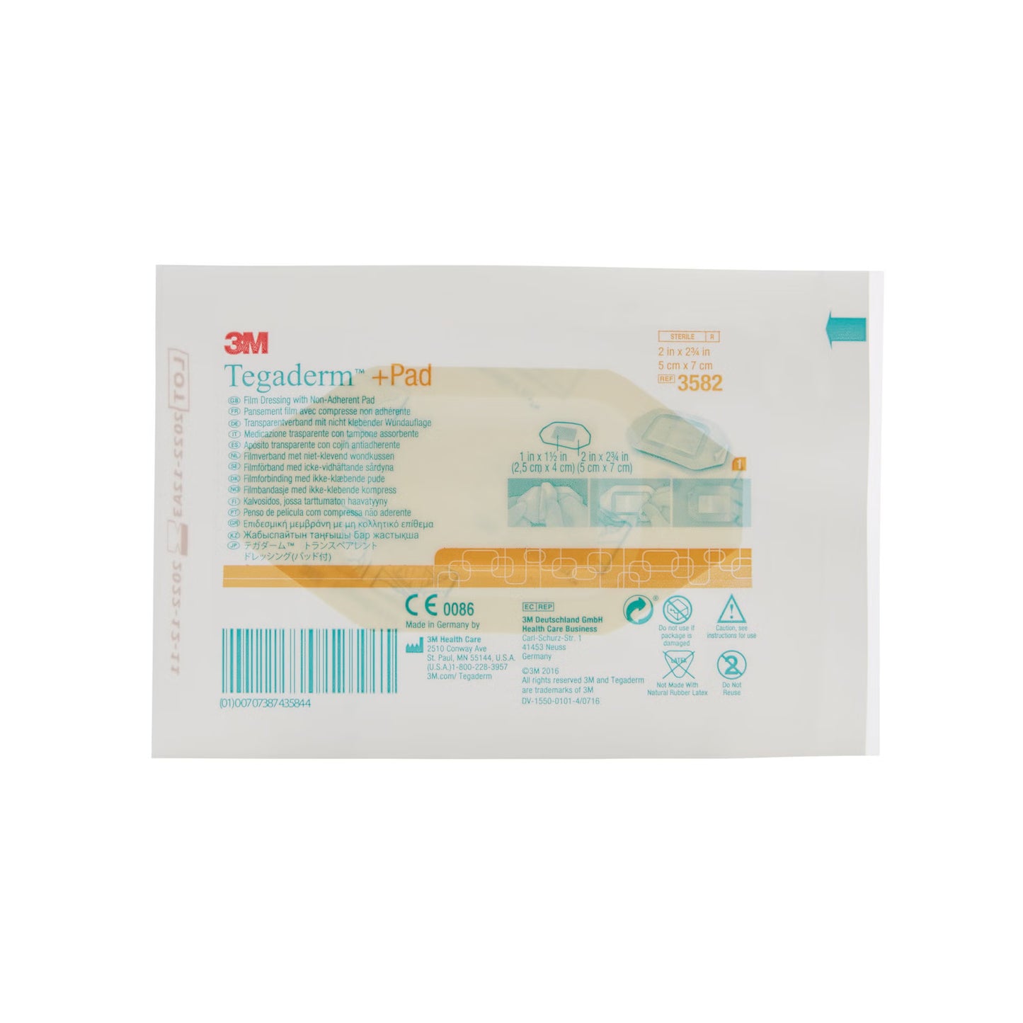 DRESSING, TEGADERM 2"X2 3/4"