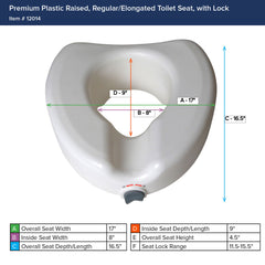 TOILET SEAT, RAISED W/OUT ARMS(1/CS)