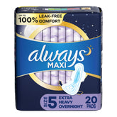 PAD, ALWAYS MAXI XHVY OVERNIGHT+WINGS (20/PK)