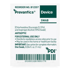 SWAB, DEVICE PREVANTICS ANTISEPTIC 1ML (160/BX 10BX/CS)