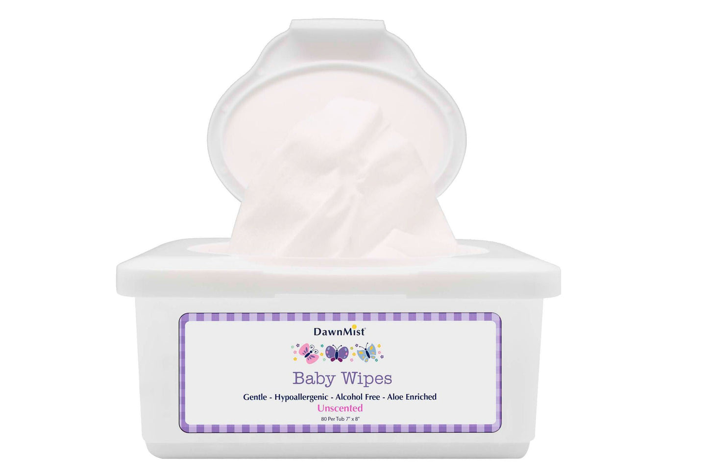 WIPE, BABY DAWN MIST UNSCNTD 61/2"X8 1/2" (80/TU