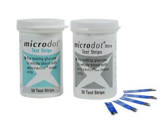 TEST STRIP, BLD GLUC MICRODOT EXTRA(50/VL 150VL/BX