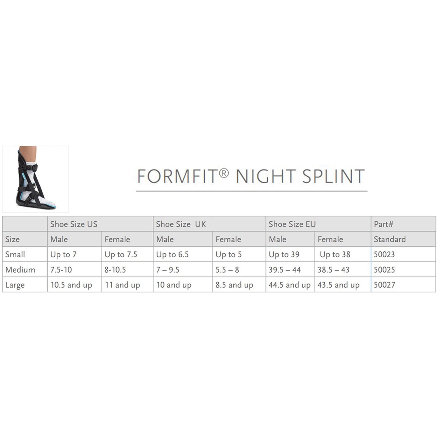 NIGHT SPLINT, W/TREAD LG