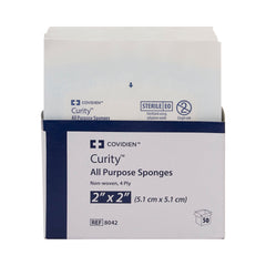SPONGE, GAUZE CURITY STR 2"X2"(2/PK 25PK/TR 60TR/CS)