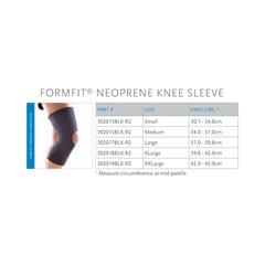 KNEE SLEEVE, NEOP OPN PATELLA 1/8" BLK LG