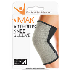 KNEE SLEEVE, COMPRESSION IMAK ARTHRITIS SOFT BLK/GRY LG