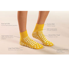 SLIPPER, SOCK YLW MED ADLT (4DZ/CS) ALBA
