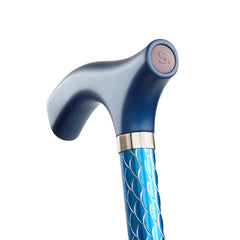 CANE, ALUM FLDNG SWITCH STICKSENGRVD AZURE