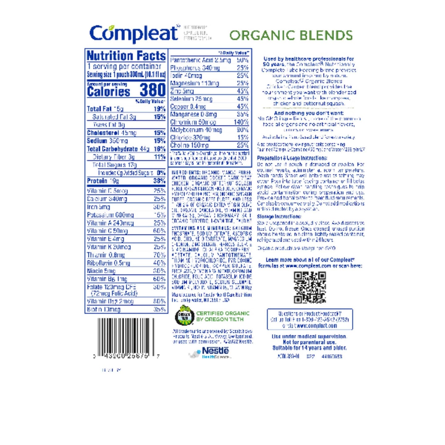 FORMULA, COMPLEAT ORG BLND CHICKEN GARDEN 10.1OZ 300ML (24/C
