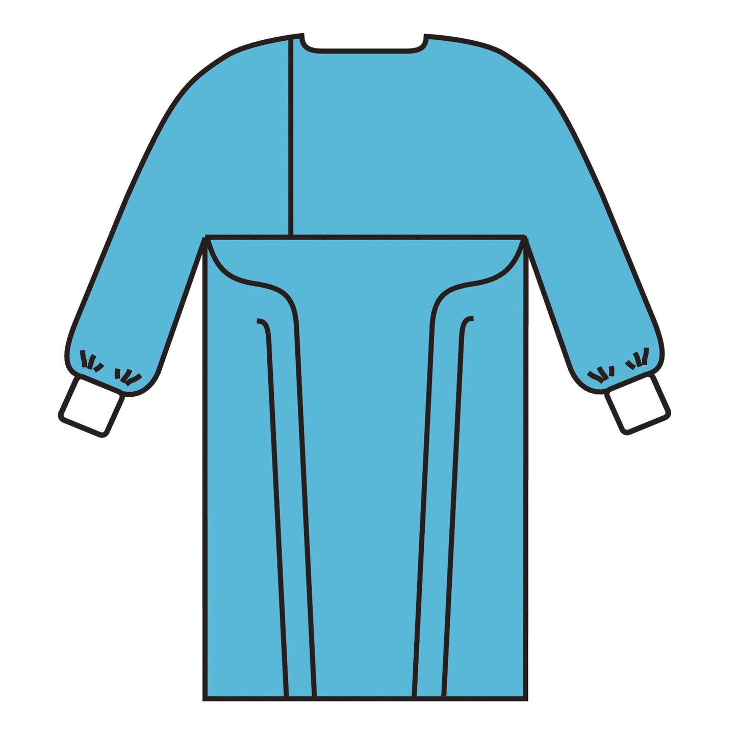 GOWN, IMP KNIT CUFF BLU (10/PK10PK/CS)