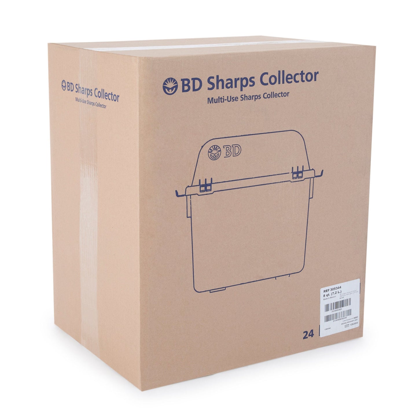 CONTAINER, SHARPS RED 8QT FUNNEL TOP (24/CS)