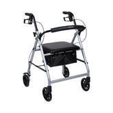WALKER, ROLLATOR LTWT FOLDING ALUM W/6" WHLS SLVR 300LB