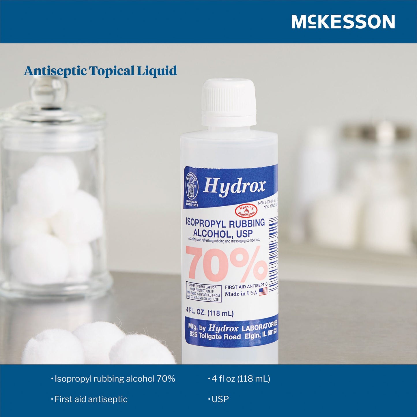 ALCOHOL, ISOPROPYL 70% 4OZ (60/CS)