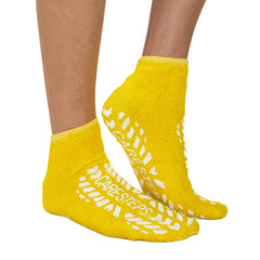 SLIPPER, SOCK YLW MED ADLT (4DZ/CS) ALBA