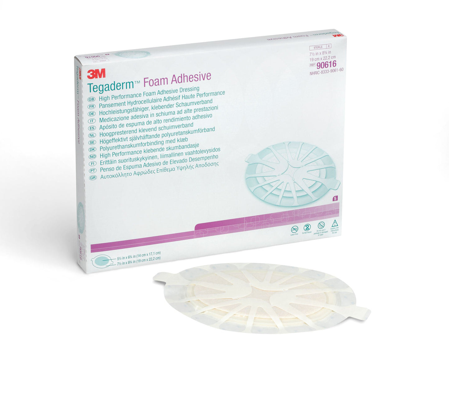 DRESSING, TEGADERM FOAM ADHSV 7.5"X8 3/4" (5/BX 3B 3M