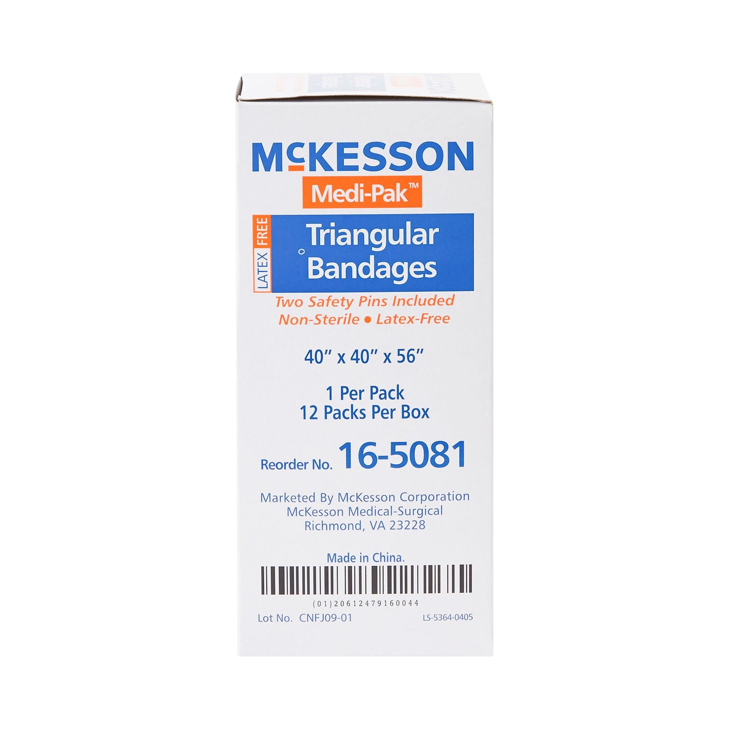 BANDAGE, TRIANGULAR LF 40"X40"X56" (12/BX 6BX/CS)