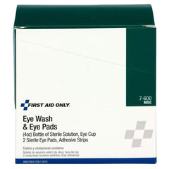 EYE FLUSH KIT, W/4OZ EYEWASH/EYE PADS/ADH STRIPS (24/CS)