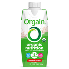 SHAKE, NUTRTN ORGANIC ORGAIN STRWBRY&CRM 3X4 330ML (12/CS)