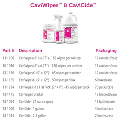WIPE, DISINFECTANT CAVIWIPES XLG SNGL 12X10 (50/BX