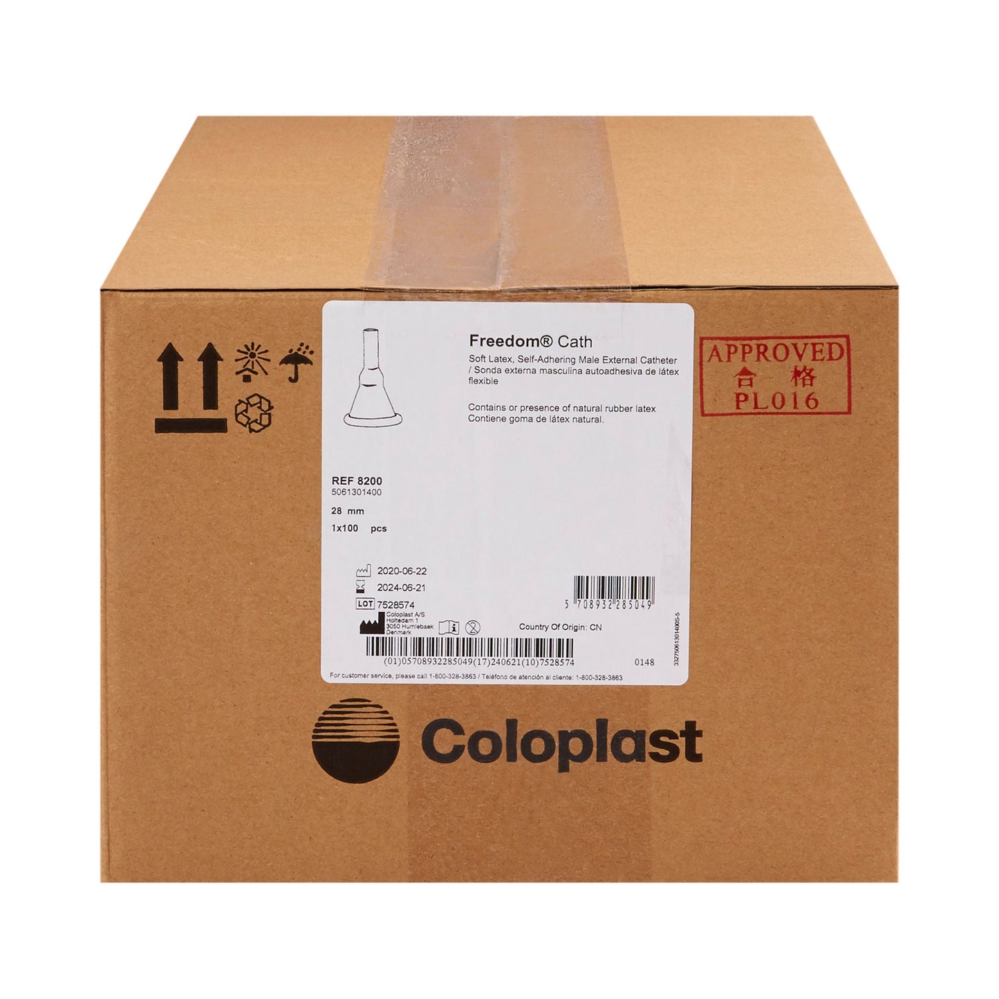 CATHETER, FREEDOM EXTERNAL CONDOM RED MED 28MM (100/BX)