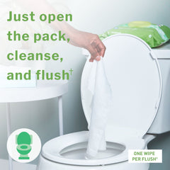 WIPE, WET FLUSHABLE XL UNSCNTDSFT PK W/LID (48/PK 12PK/CS)