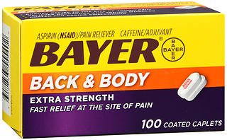 ASPIRIN BCK&BODY PAIN, CAPL XS500-32.5MG (100/BX)